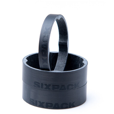 SIXPACK VERTIC Carbon 1"1/8 Spacer Kit (2x10mm,1x5mm) Black 0